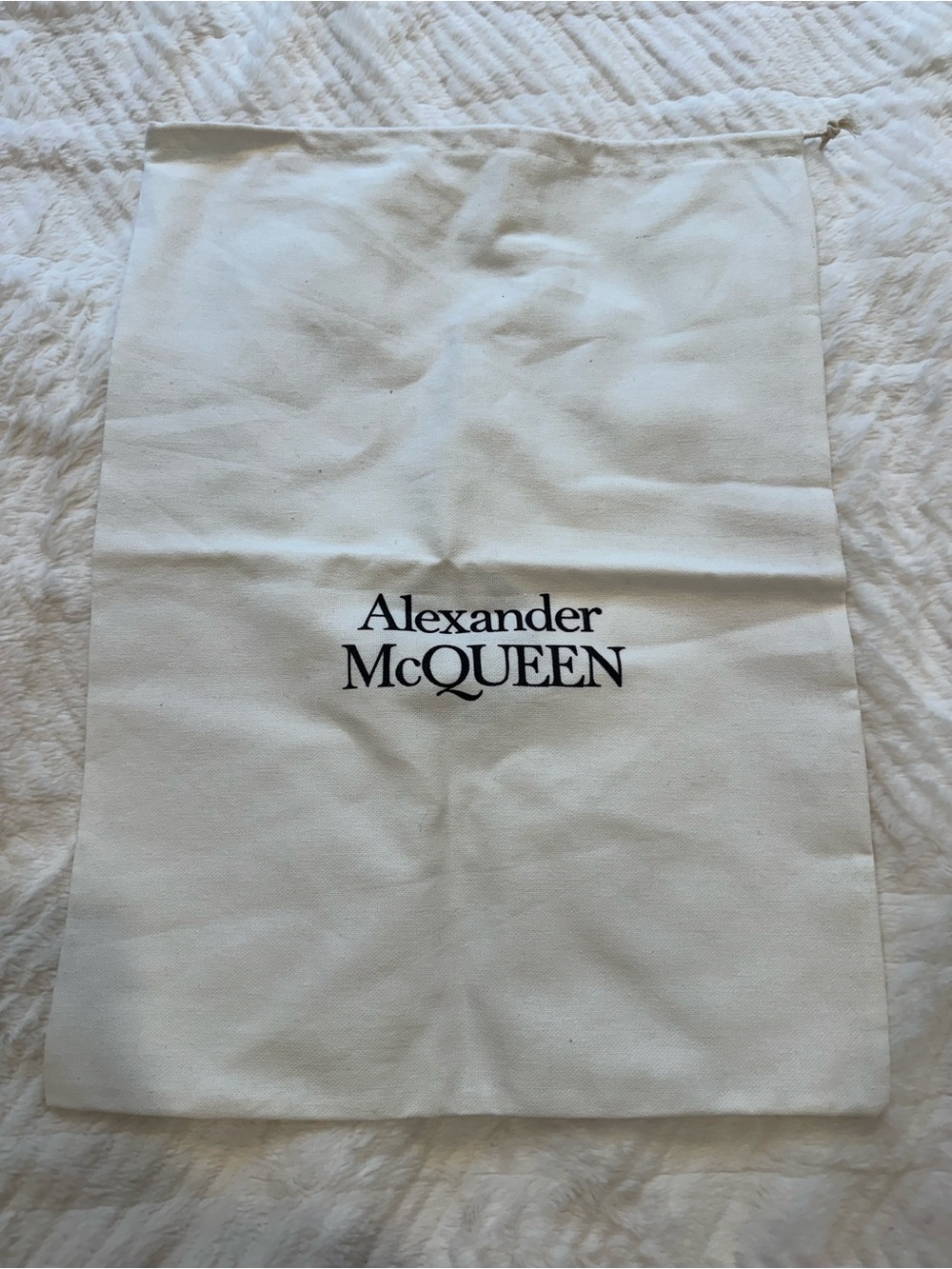 Alexander McQueen Cream Cotton Logo Drawstring Bag
